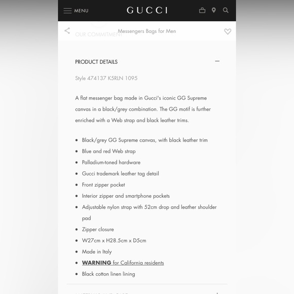 Authentic Gucci GG Black messenger bag - Picture 3 of 9